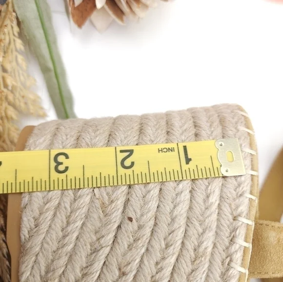 New Veronica Beard Mustard Tan Reema Platform Espadrille Sandals Size 10 - Picture 10 of 14